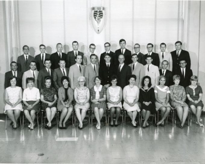 Group portrait of SUNY Niagara Faculty, 1967